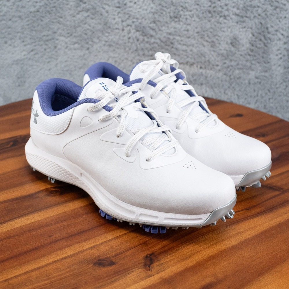 Size 5 - Under Armour Charged Breathe 2 Spikeless Golf White Purple W